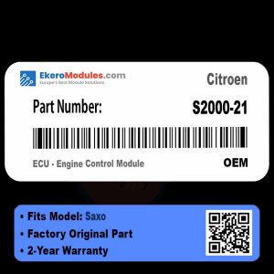 S2000-21 ECU - Engine Control Module | Citroen Saxo | Genuine OEM Part