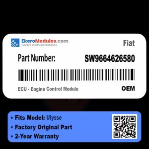SW9664626580 ECU - Engine Control Module | Fiat Ulysse | Genuine OEM Part