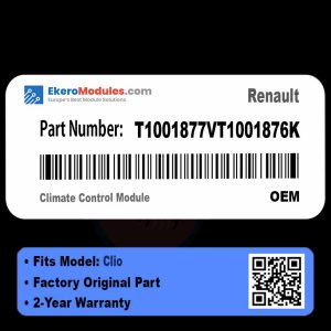 T1001877VT1001876K Climate Control Module | Renault Clio | Genuine OEM Part