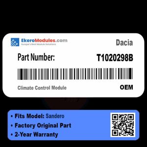 T1020298B Climate Control Module | Dacia Sandero | Genuine OEM Part