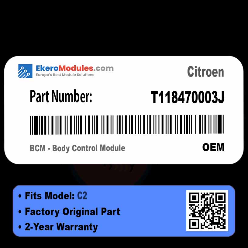 T118470003J BCM - Body Control Module | Citroen C2 | Genuine OEM Part