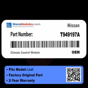 T949197A Climate Control Module | Nissan Leaf | Genuine OEM Part