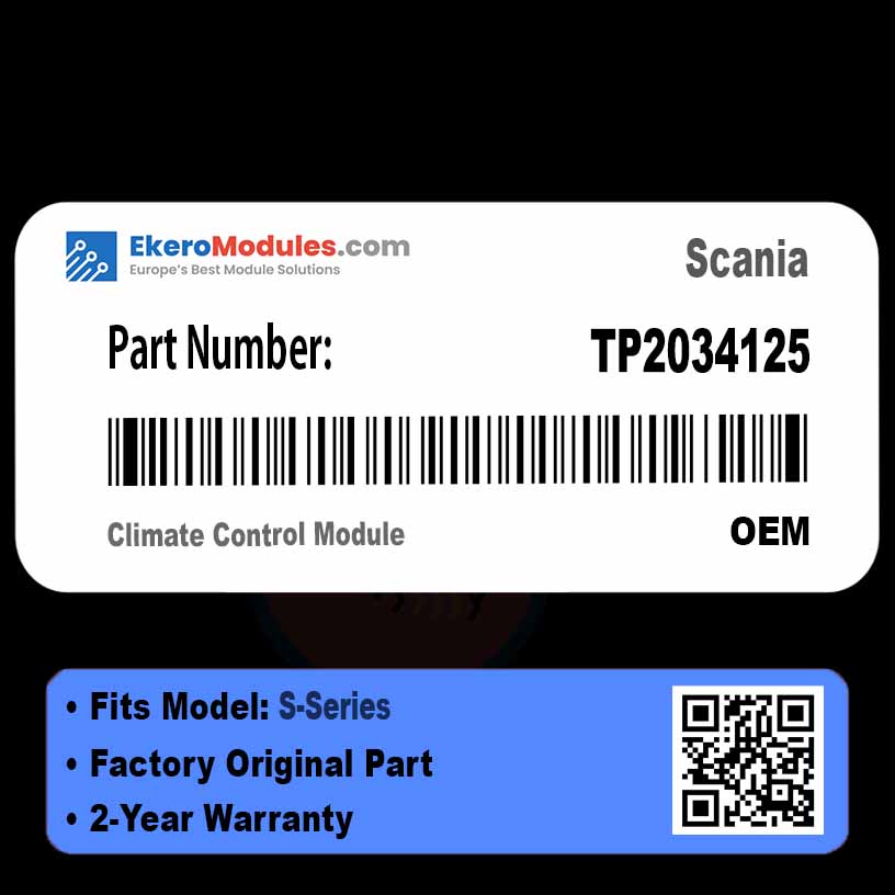 TP2034125 Climate Control Module | Scania S-Series | Genuine OEM Part