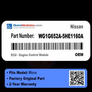 WG1G652A-5HE1160A ECU - Engine Control Module | Nissan Micra | Genuine OEM Part