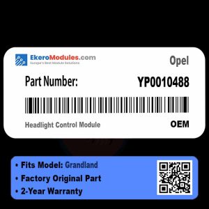 YP0010488 Headlight Control Module | Opel Grandland | Genuine OEM Part